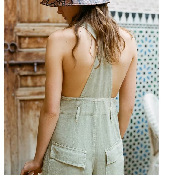 Urban Outfitters Pants - NWT urban outfitters boho linen overalls shorts L